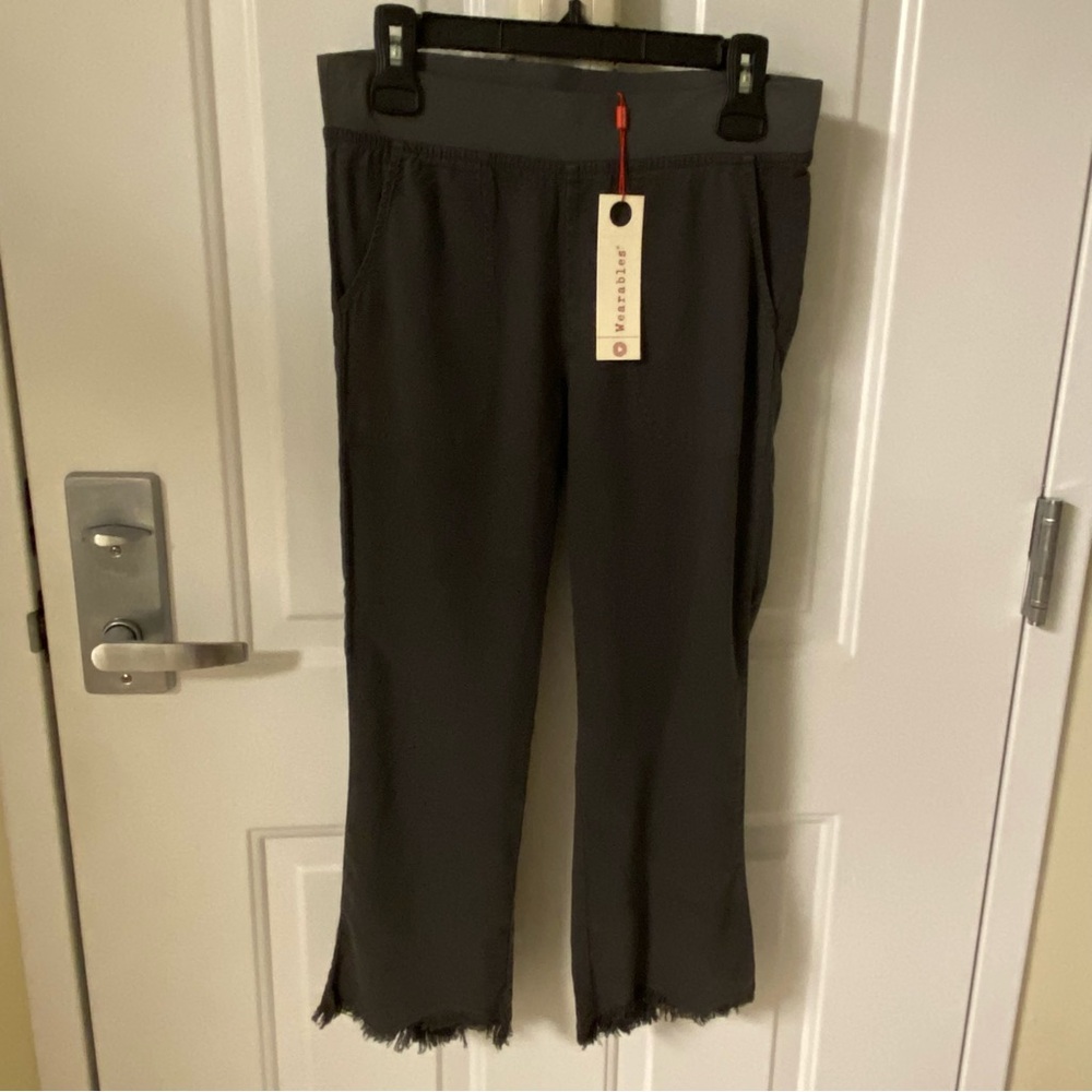 XCVI Wearables Dark Gray Frayed Hem Pants - Picture 8 of 14